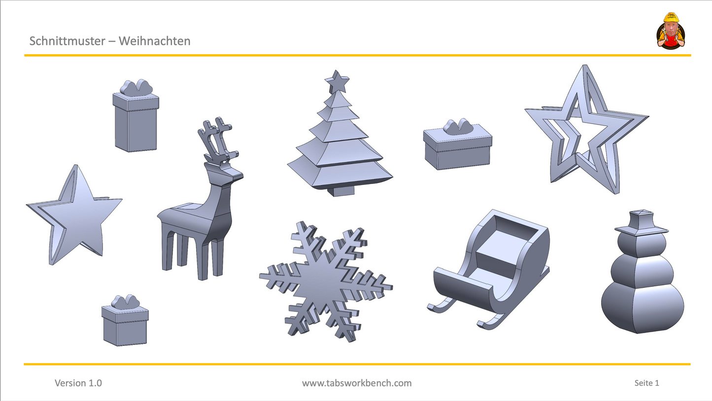 Schnittpläne - Weihnachtsdeko Bandsäge 2-Schnitt Methode
